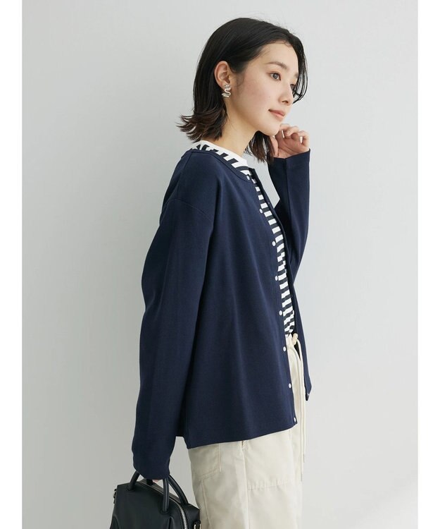 Green Parks リブカットカーディガン Dark Navy