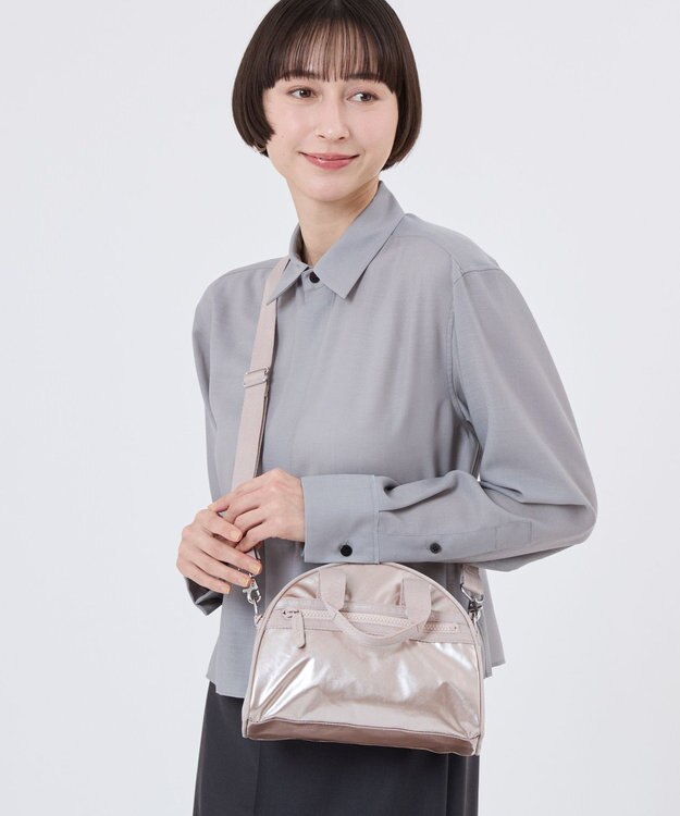 LeSportsac ROUND SM SATCHEL/ローズゴールドシャイン ローズゴールドシャイン