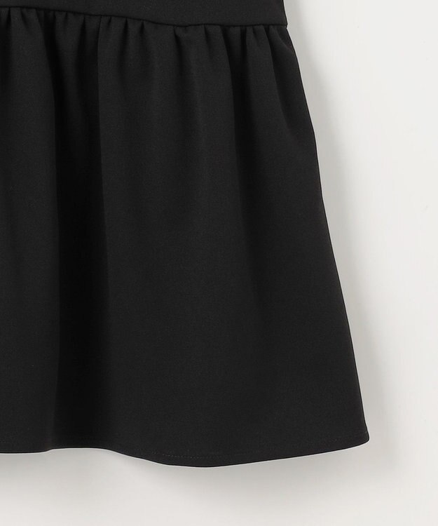 組曲 S ジョーゼットジャージーボウタイチュニック ブラウス ブラック系