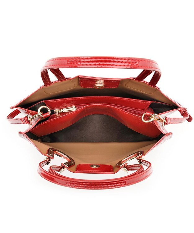 MioFIRANO ホースシューエナメルハンドバッグ 2WAY　FIRANO フィラノ RED