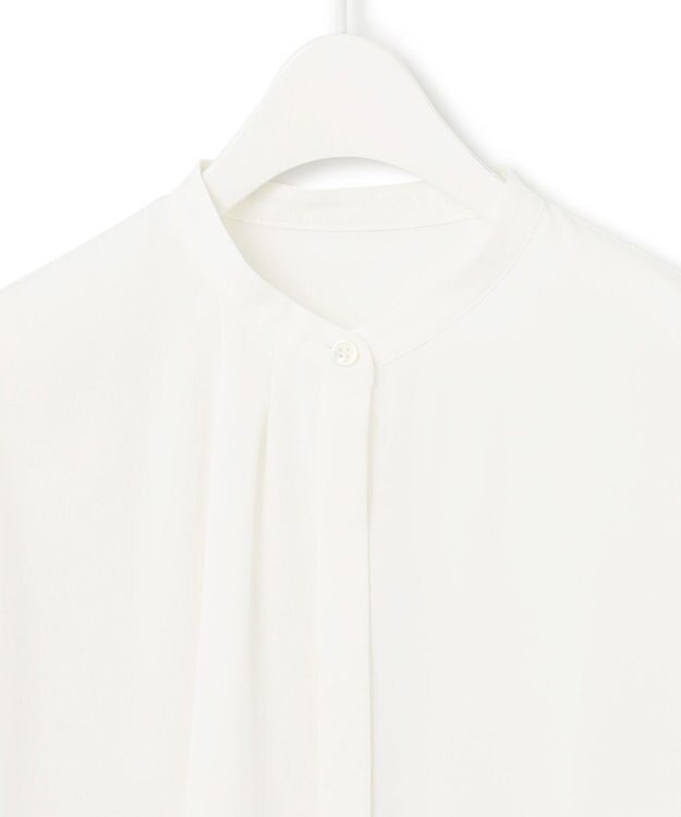 ICB 【速乾・洗える】BackSatinAmunzen ラッフルデザインブラウス オフホワイト系