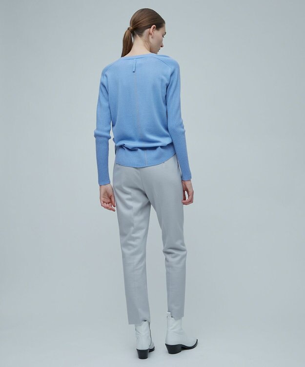 BEIGE， RIGNY / クルーネックニット Sax×Taupe Line