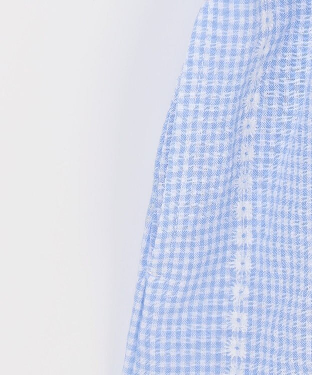 ANY KIDS 【洗濯機可能】サッカー ストライプワンピース サックスブルー