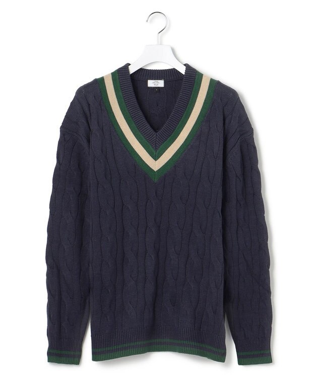 J.PRESS YORK STREET 【UNISEX】チルデンVネック ニット ネイビー系