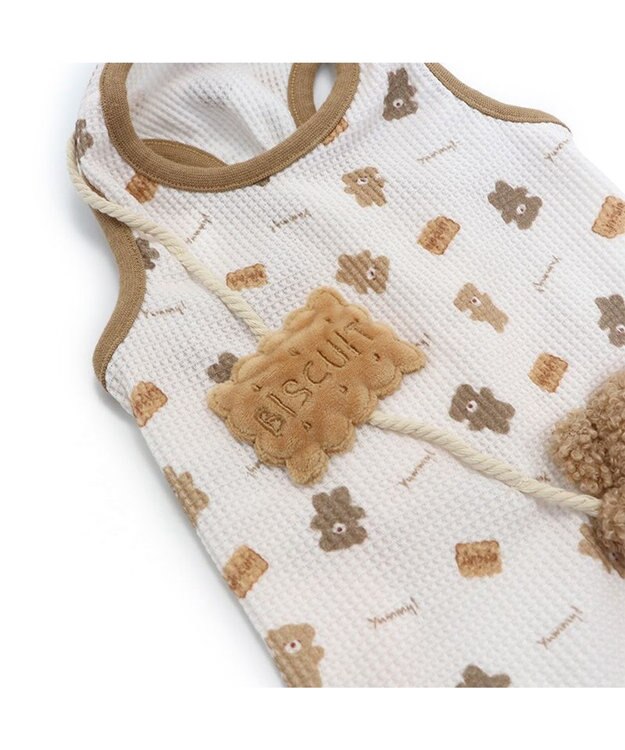 PET PARADISE くま ビスケット柄  ポーチ風タンクトップ 【小型犬】 ベージュ