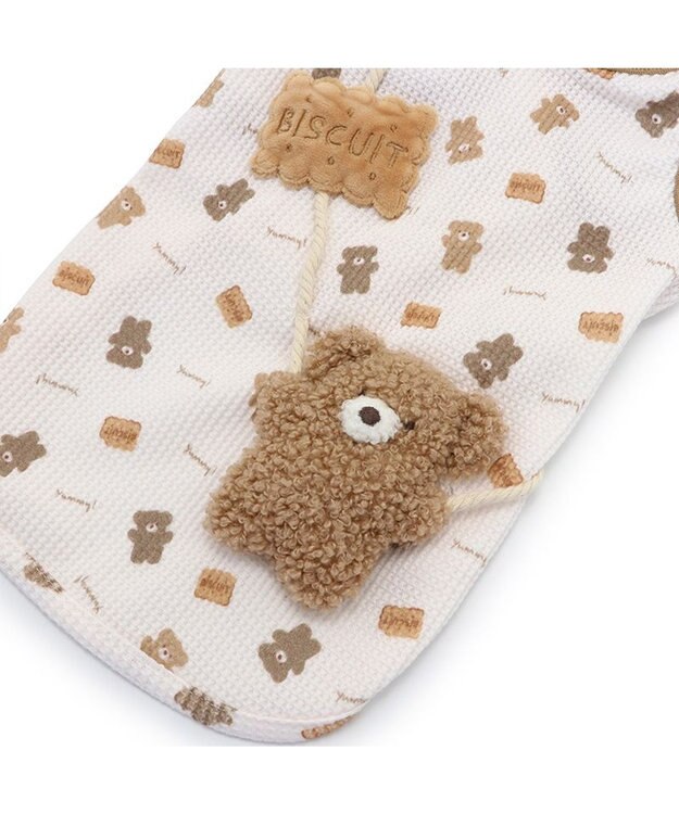 PET PARADISE くま ビスケット柄  ポーチ風タンクトップ 【小型犬】 ベージュ