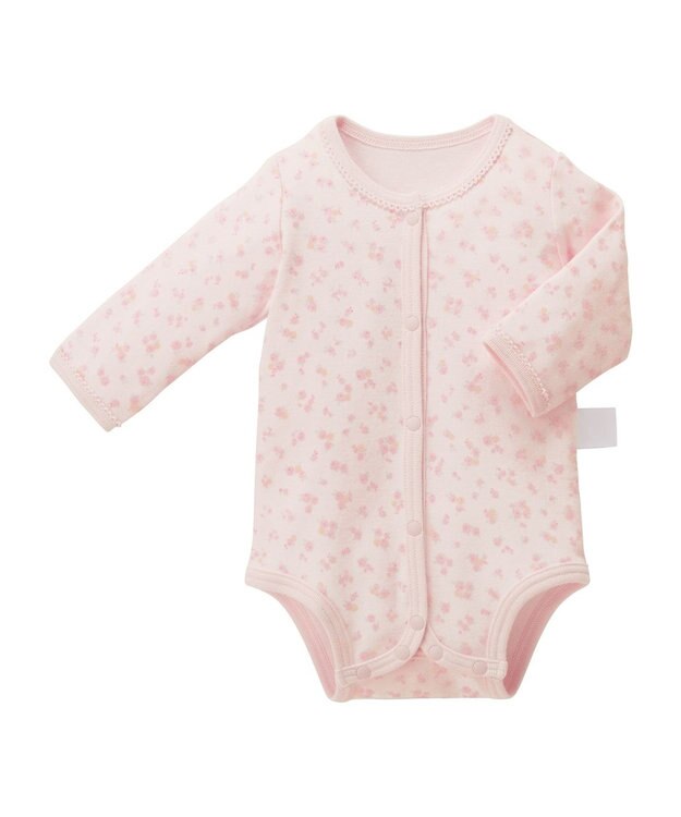 MIKI HOUSE HOT BISCUITS 【60-70cm】 長袖ボディシャツ２枚セット(前開き仕様) ピンク