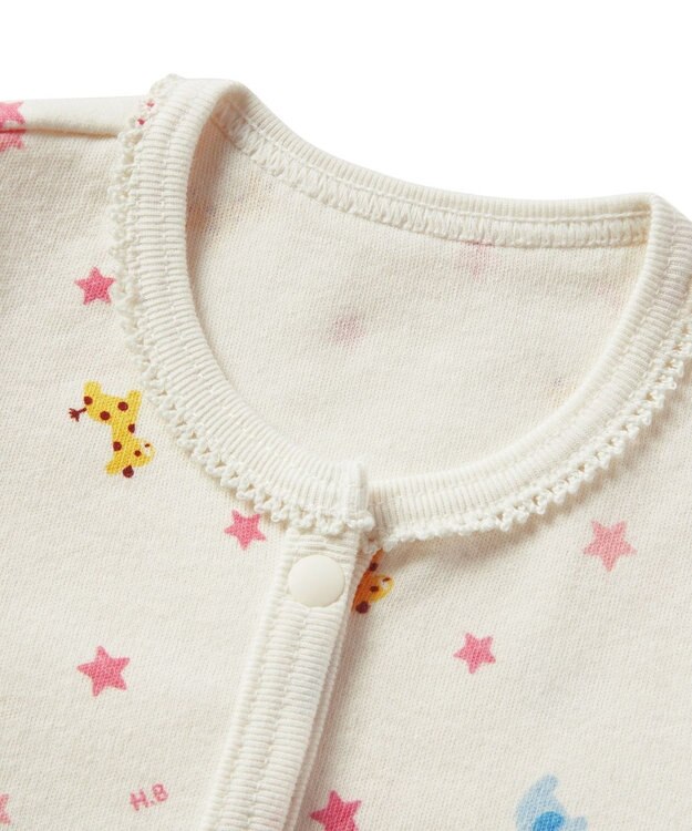 MIKI HOUSE HOT BISCUITS 【60-70cm】 長袖ボディシャツ２枚セット(前開き仕様) ピンク