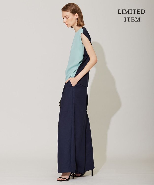 ICB 【WEB限定】 Slub タックパンツ ネイビー系