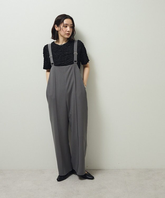 Green Parks ピンタックサロペット Gray