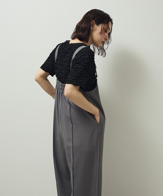 Green Parks ピンタックサロペット Gray