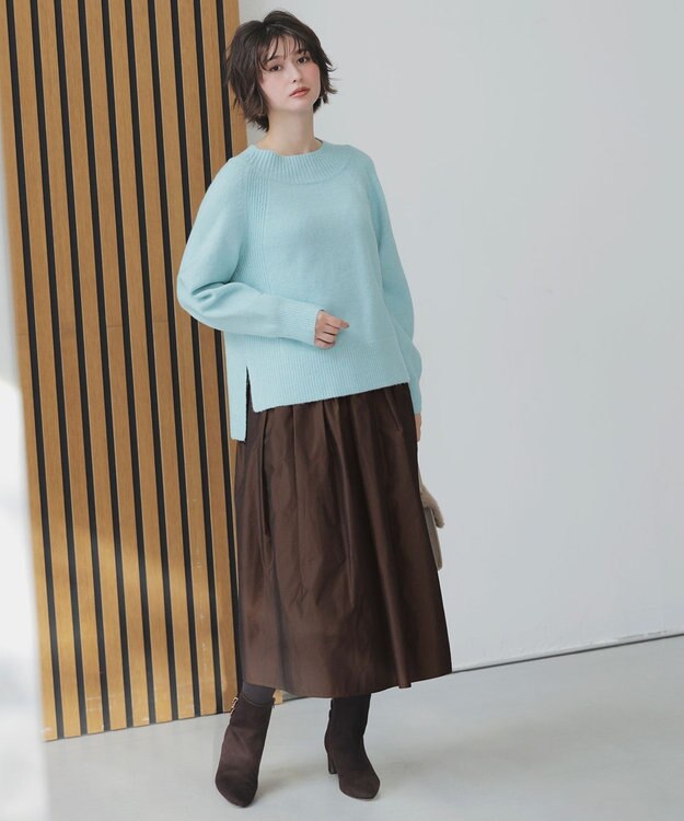 ANY SIS ボートネックAir ニット ライトブルー