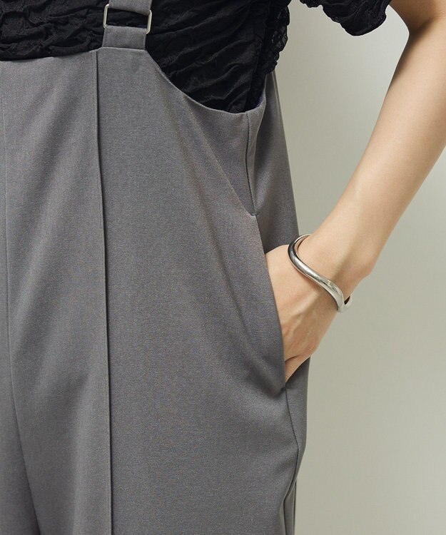 Green Parks ピンタックサロペット Gray