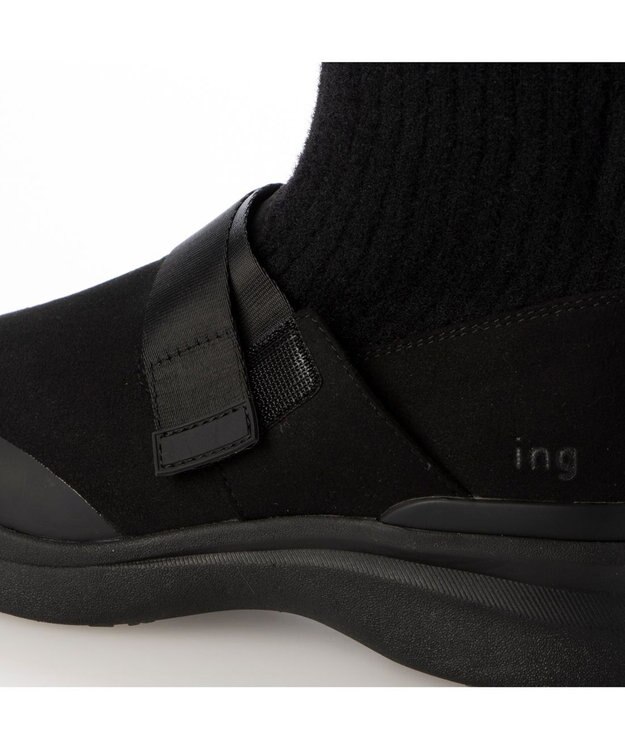ing <ing>【レイン・スノー対応】ソックスブーツ ブラック