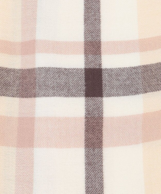 ANY SIS マルチチェック ストール ピンクベージュ系