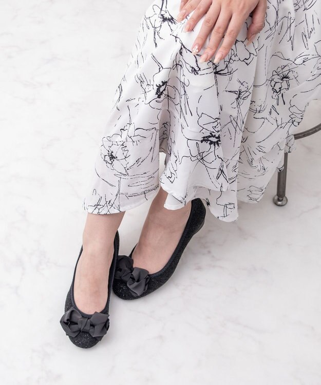 Bridget Birkin ＜3E＞【Bridget Birkin Walk】リボンウォーキングパンプス ブラック雑材