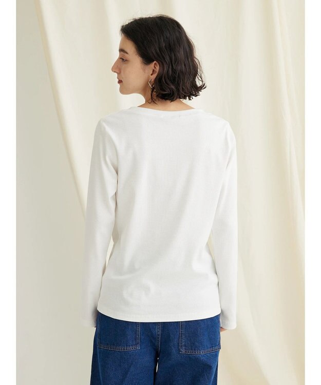 CRAFT STANDARD BOUTIQUE スパンテレコクルーネックＴｅｅＬ／Ｓ Off White