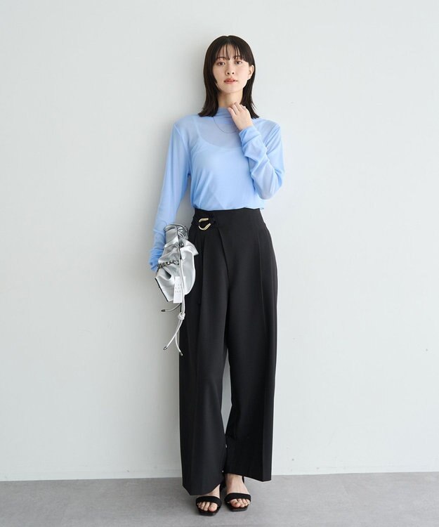 YECCA VECCA ハイネックシアートップス Blue