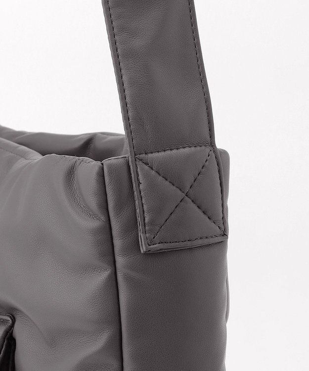 JOSEPH HOMME シンセティックソフトレザー　ワンショルダー バッグＬサイズ グレー系