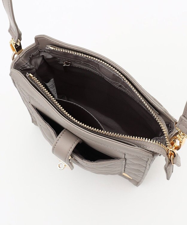 LA BAGAGERIE シープキルトWストラップスクエアショルダー グレージュ