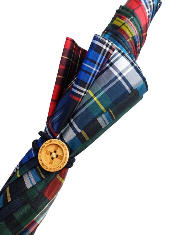 +RING メンズ向け プラスリング 長傘 65cm CHK T1405 マルチカラー