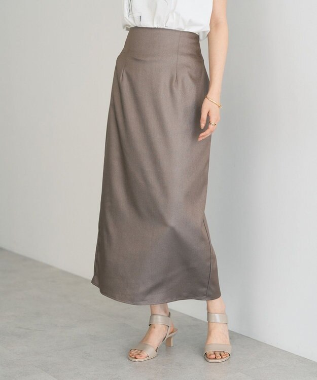 YECCA VECCA シャイニーロングスカート Mocha