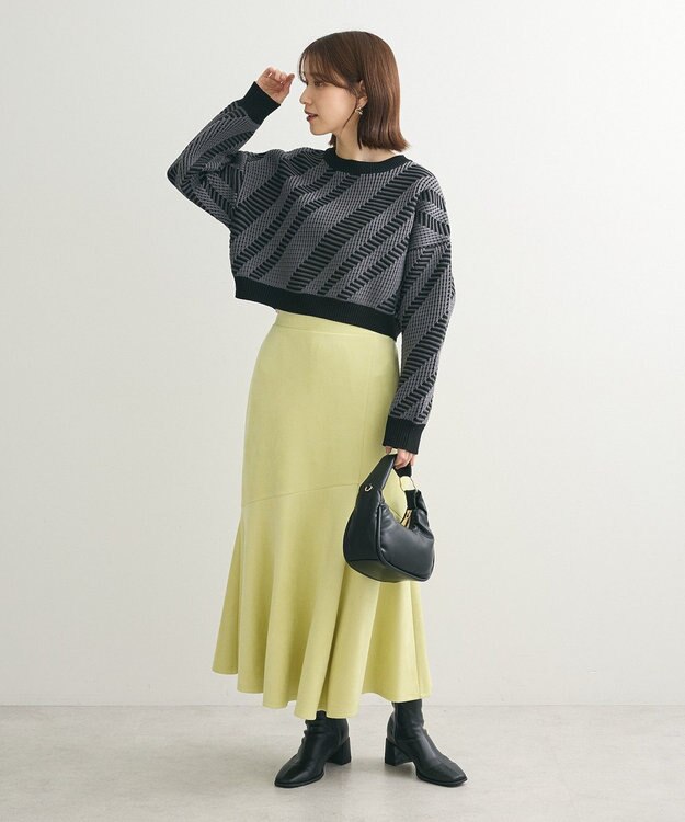 Green Parks マシュマロスエードマーメイドスカート Yellow