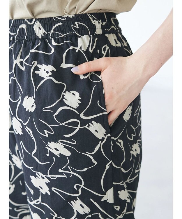 CRAFT STANDARD BOUTIQUE インド綿アソート柄イージーパンツ Black