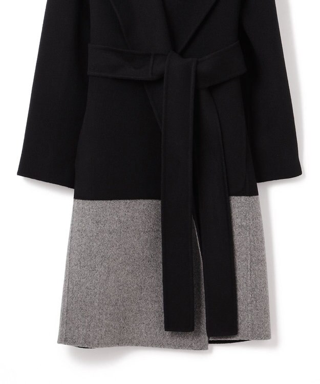 JOSEPH ダブルフェイスカラーブロック　ラップコート Black/grey