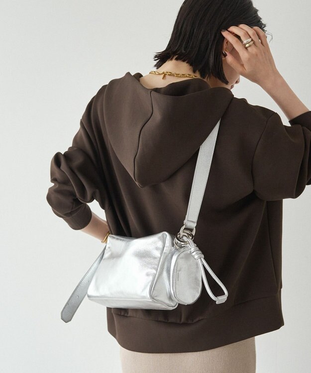 russet 【2025AW新作】レザースクエアショルダーバッグ(CE-1575) Silver