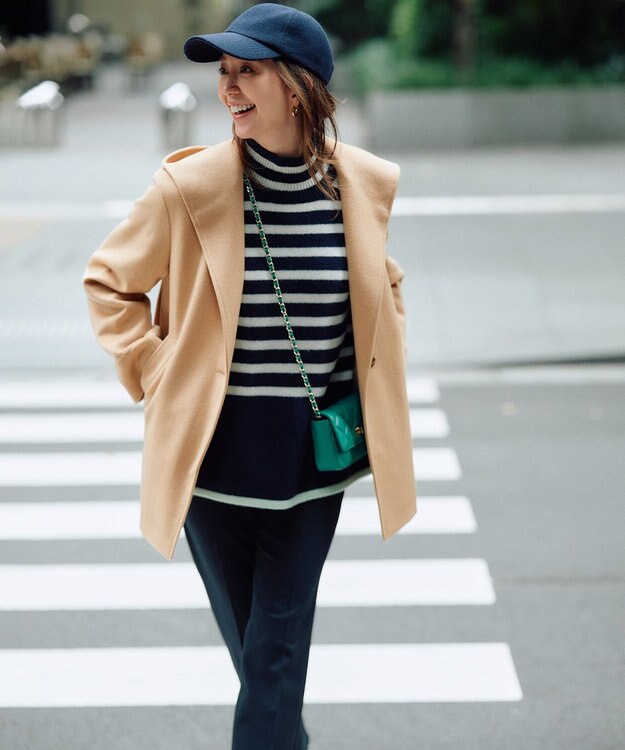 23区 【CLASSY.12月号掲載】TRストレッチギャバ テーパード パンツ ネイビー