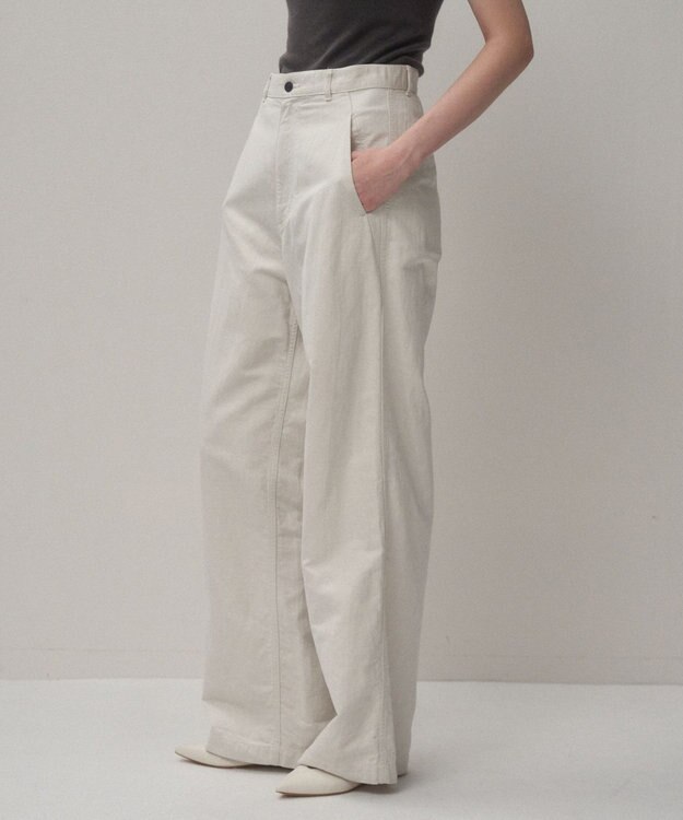 ATON COTTON LINEN KATSURAGI | ワークパンツ WARM WHITE