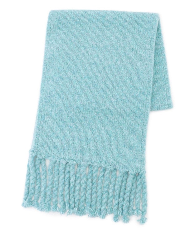 23区 【見上愛さん着用】ブラッシュドエアーウール ニット マフラー スカイブルー系