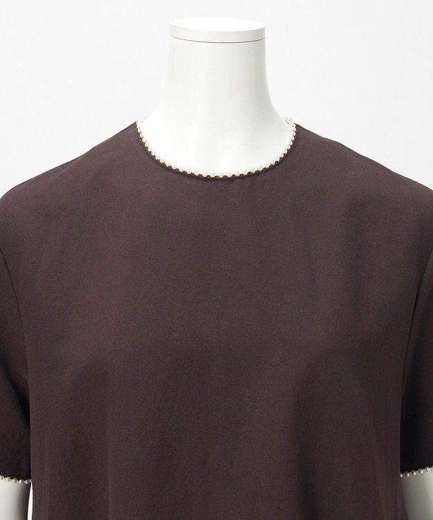 23区 【R(アール)】コットンリネン Aラインワンピース ダークブラウン系