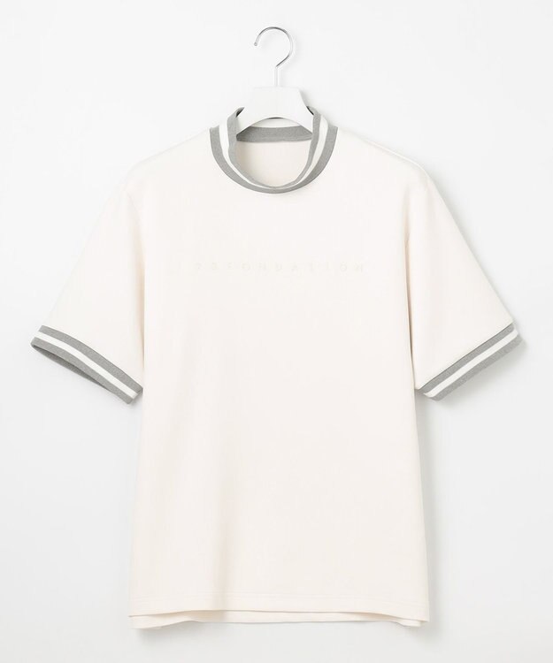 23区GOLF 【23Fondation】【吸水速乾/UVケア】ライトダンボール モックネック ホワイト系