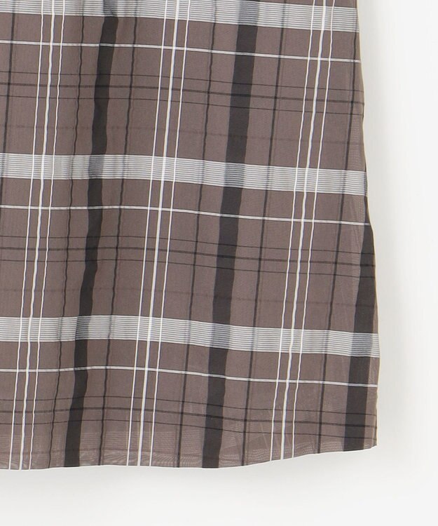 J.PRESS LADIES L 【洗える】シアーチェック スカート ブラウン系