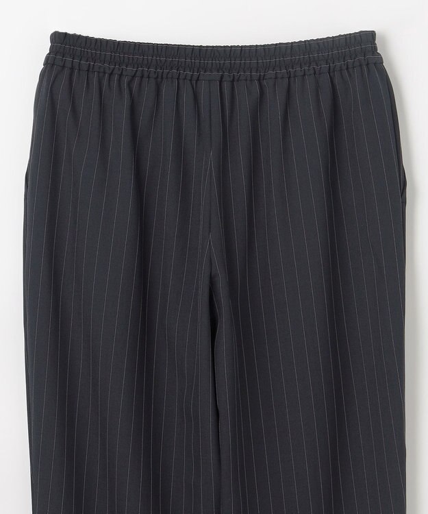 ANY 【6サイズ展開/ウエストゴム】イージーテーパードパンツ ネイビーストライプ