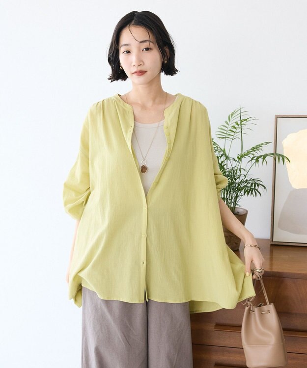 CRAFT STANDARD BOUTIQUE ジョーゼットスキッパーシャツ Yellow