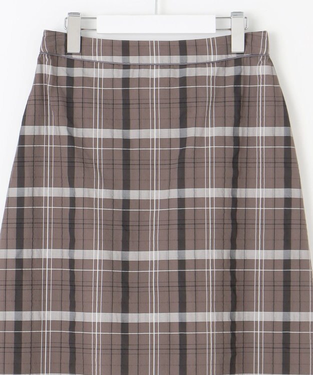 J.PRESS LADIES L 【洗える】シアーチェック スカート ブラウン系