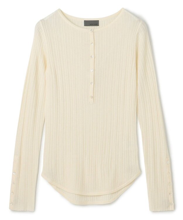 uncrave ハイゲージニット ヘンリーネックトップス オフ