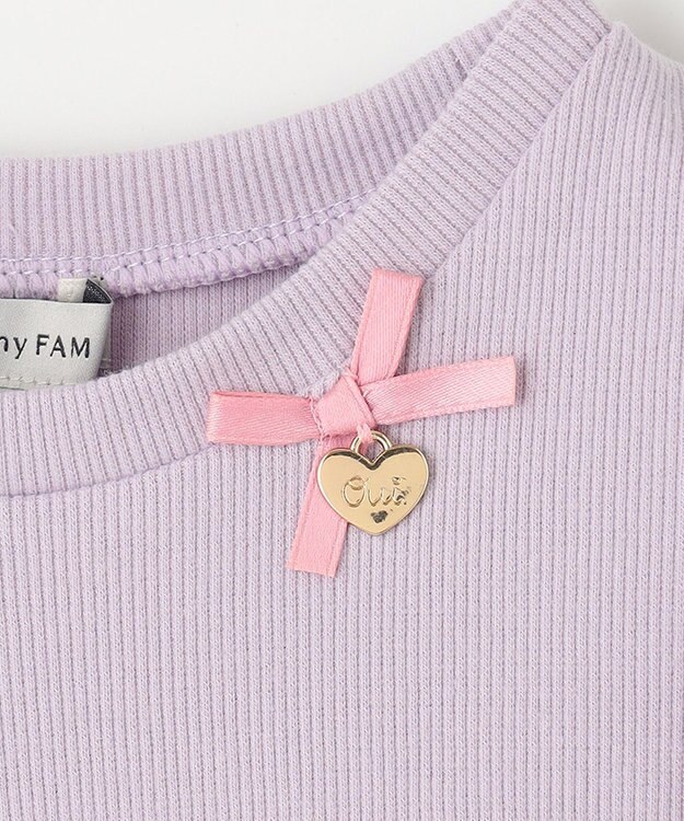 ANY KIDS 刺繍チュールガーリー ワンピース ラベンダー