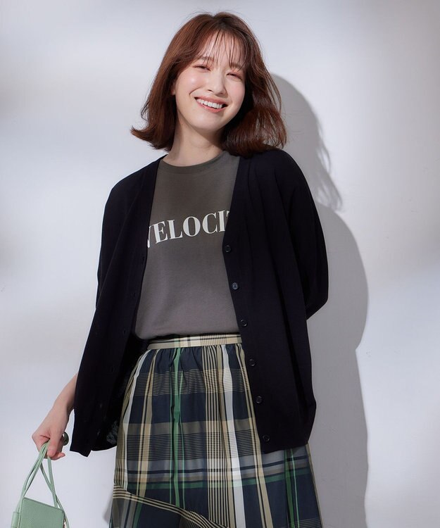 ANY 【UVケア/接触冷感/アンチピリング】多機能ハーフスリーブカーディガン ブラック