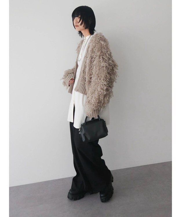 Green Parks ・Ｐｅｔｉｔ　Ｆｌｅｕｒ　ループニットカーディガン Gray