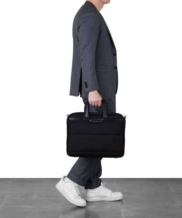 ACE BAGS & LUGGAGE ace. デヴェル ビジネスバッグ B4サイズ 15.6インチPC収納 21/27L 1200g エキスパンド 20264 ブラック×ネイビー