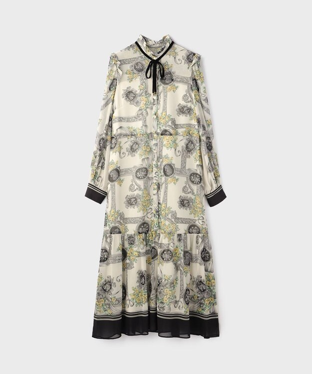 GRACE CONTINENTAL オーナメントフラワープリントワンピース キナリ