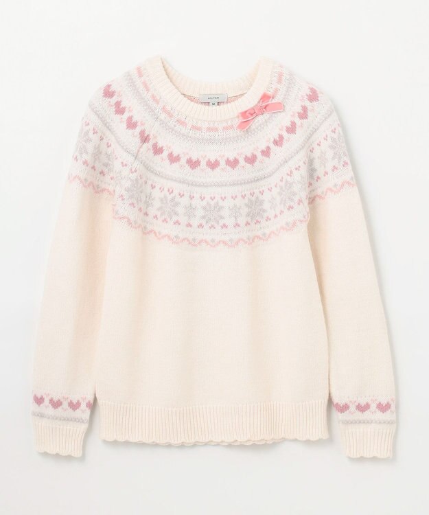 ANY KIDS ノルディック柄 ニット エクリュ系