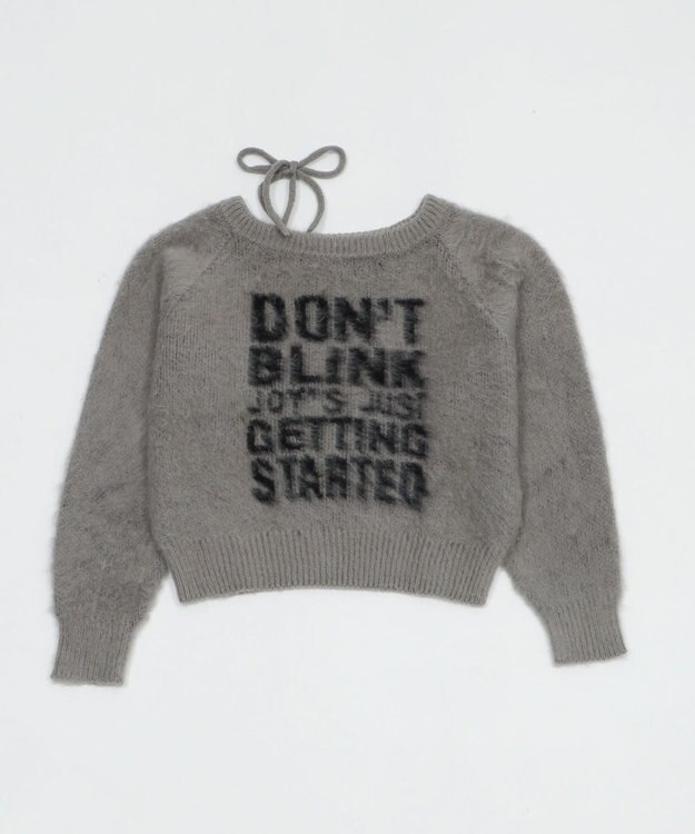 WEGO シャギー2WAYグラフィックワンショルニット グレー