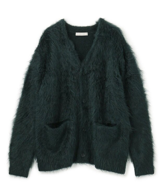 UNFILO MENS 【男女兼用】シャギーニット カーディガン ダークグリーン