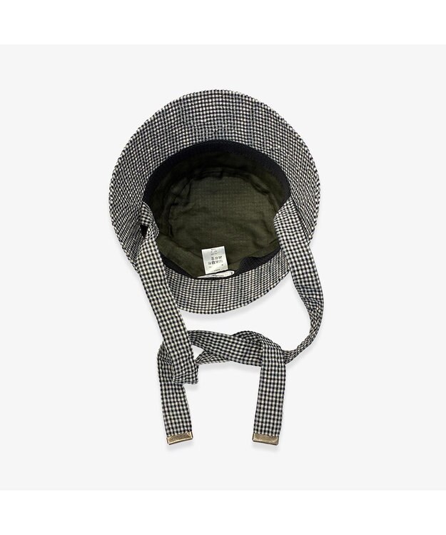 林八百吉商店 un chapeau　ひも付きチェックハット ネイビー