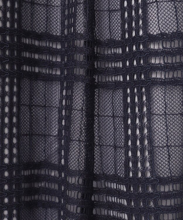 ANY SIS L レーシーチェック スカート ネイビー